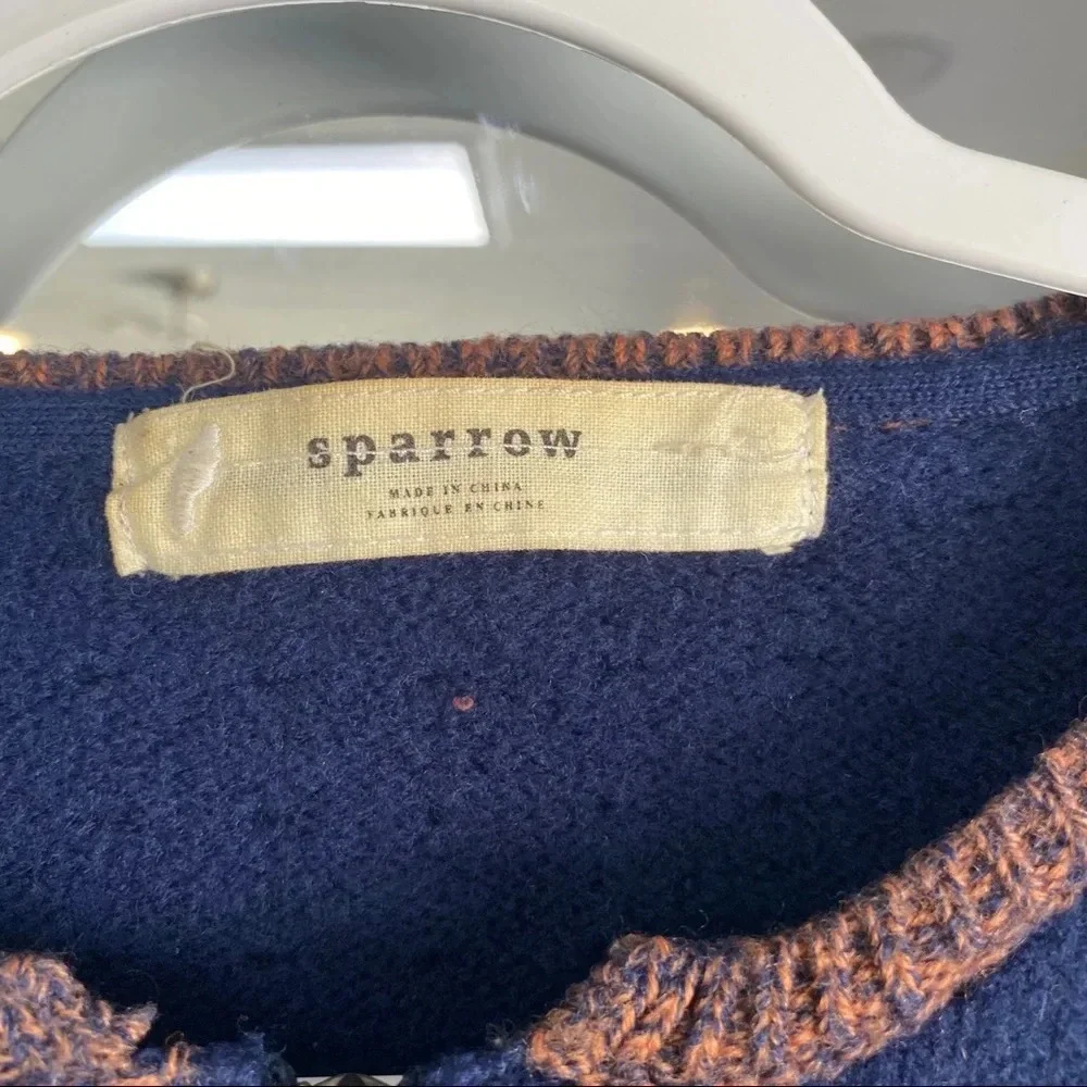 Sparrow Anthropologie Wool Full Zip Sweater